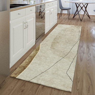 Premium Machine Washable Prisco Taupe Rug