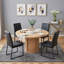 Ensemble de chaises de salle à manger rembourrées en polyuréthane 4 pièces avec colonne romaine ronde de 47,2 po, rangement inclus, adapté aux restaurants / couleur bois-56735266-56735295