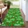 Machine Washable Indoor/Outdoor Snowflake Ho Ho Ho Xhevrie Green Rug