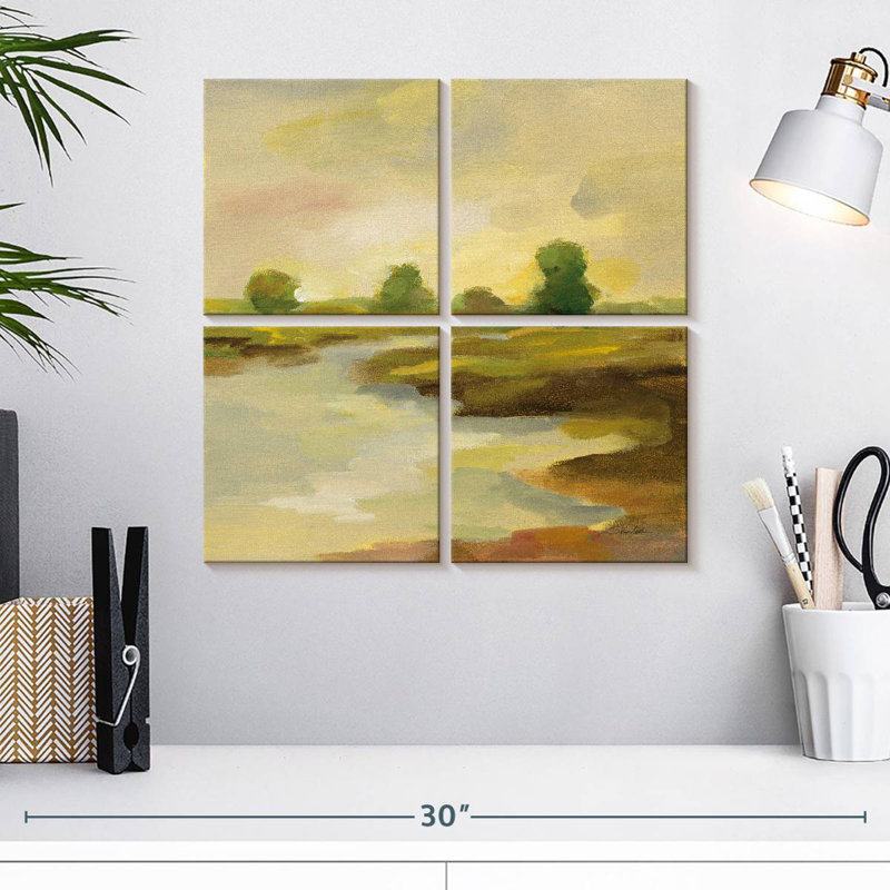 Chartreuse Fields I, 18" H x 18" W