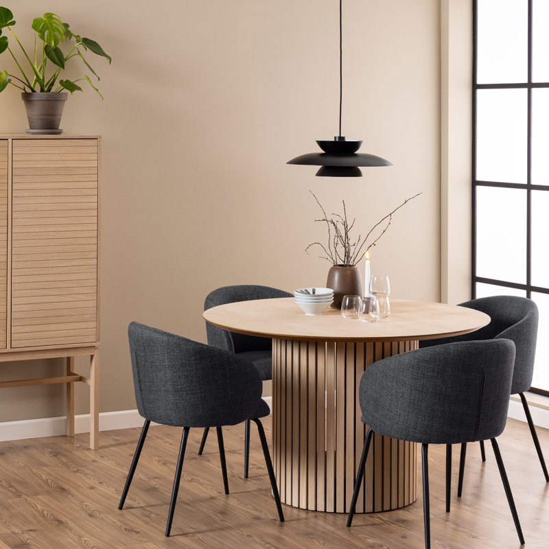 Giancarlo Round Solid Wood Base Dining Table