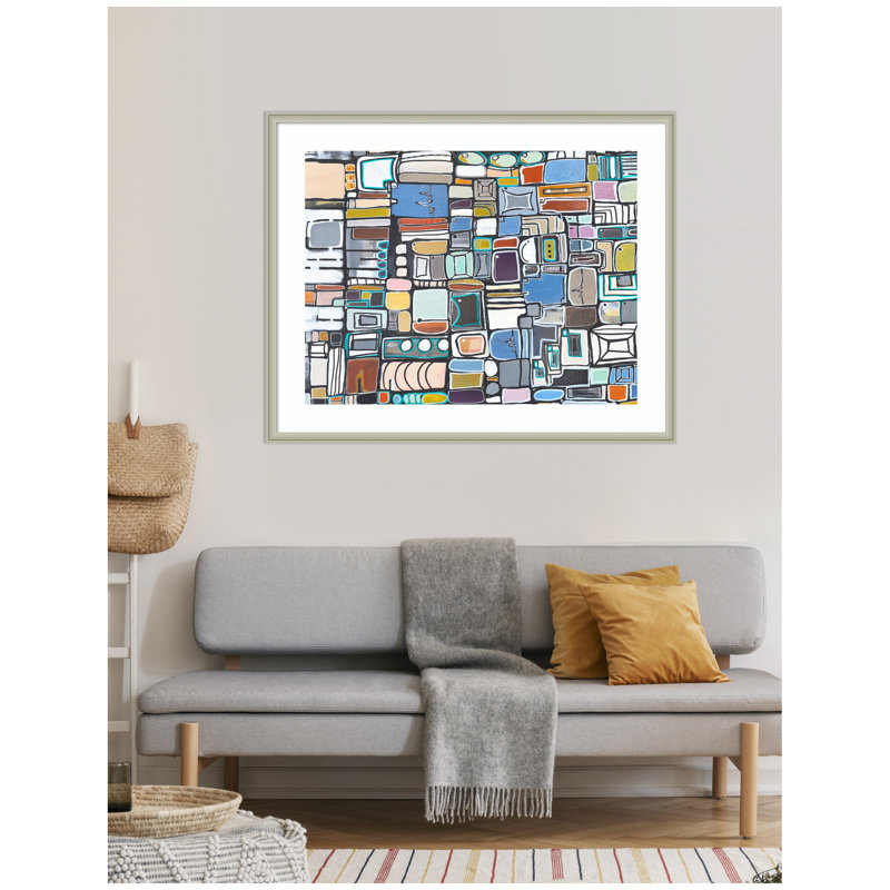 «Newsprint Horizontal» par Leah Nadeau, reproduction d'art encadrée