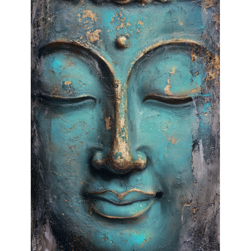Art mural sur toile Verdigris Buddha II, L 30 po x H 40 po x P 1,5 po