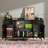 63" Sideboard Buffet, Modern 4 Doors Credenza Storage Cabinets with Adjustable Shelves