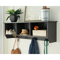 Entryway Hanging Shelf with 4 Hooks Wall Mounted Cabinets Shelf Storag –  EveryMarket