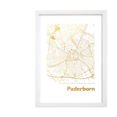 Paderborn Map - Single Picture Frame Print