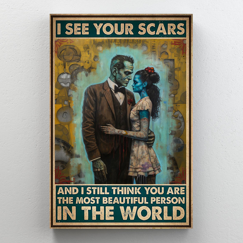 Apasra Couple I See You Scars, H 36 po x l 24 po x P 1,25 po