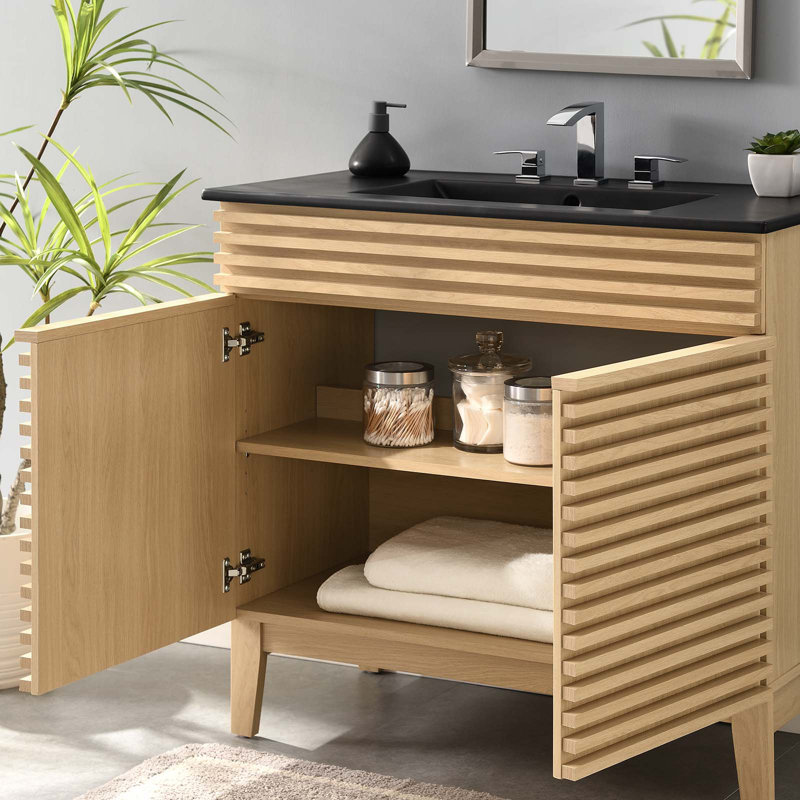Modway Render 36" Bathroom Vanity, Oak