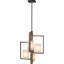 Lustre d'intérieur 4 lumières avec abat-jour conique en verre givré Paxton