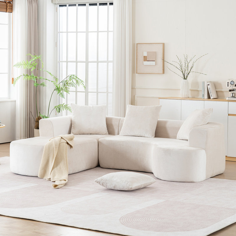 Canapé modulaire modulaire en L avec méridienne, canapé-lit moderne pour un confort d'assise profond, aucun assemblage requis