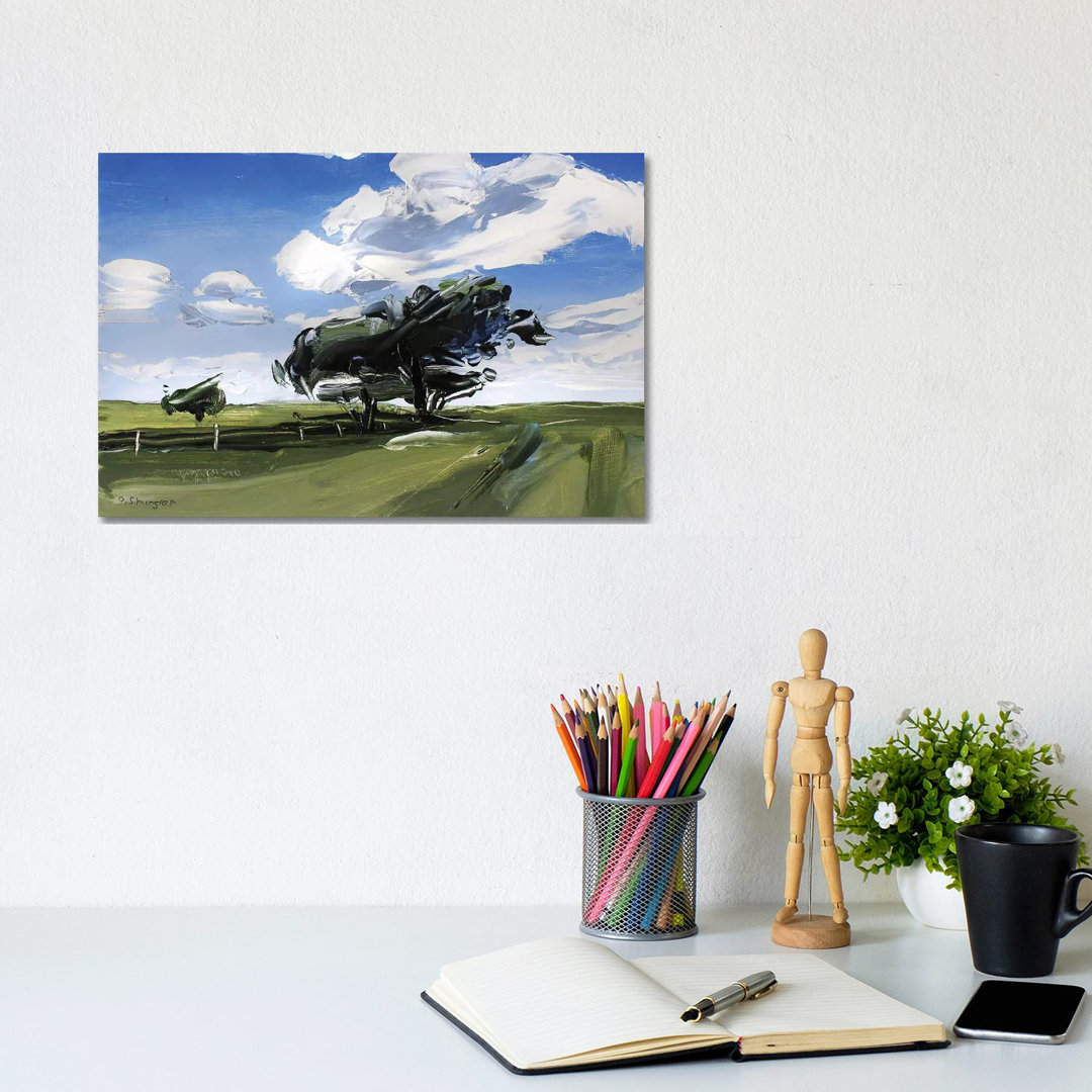 Solo Tree Texas von David Shingler - Galerie-verpackte Leinwand Giclée auf Leinwand