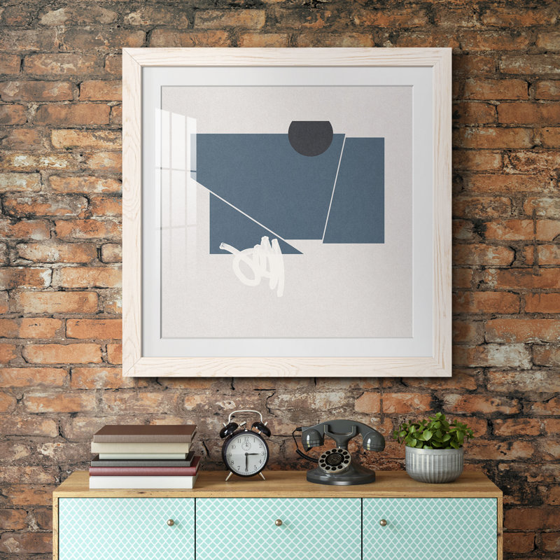 Impression encadrée de feutre bleu I-Premium - prête à être accrochée, H 17 po x l 17 po x P 1,5 po, Papier avec cadre blanc