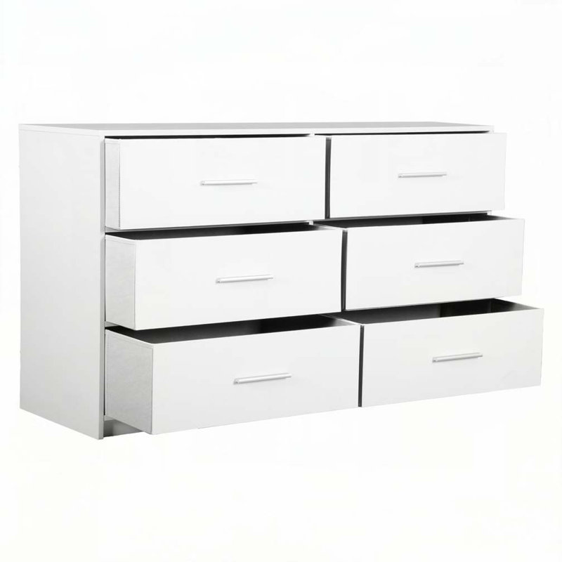 Commode 6 tiroirs, Blanc