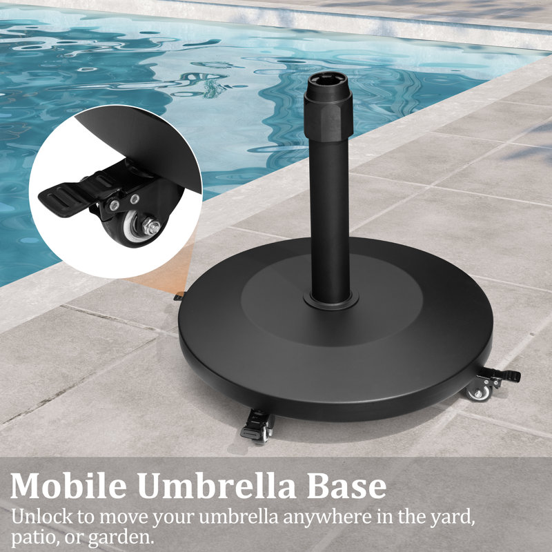 Viviane 44 lb Base de parasol avec roulettes, noir, Noir, noir, noir, noir