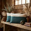 Ensemble de 2 housses de coussin texturées à rayures turquoise et blanches de style bohème-114397316-114397314