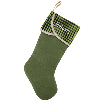Personalized Green Swoop Cuff Stocking
