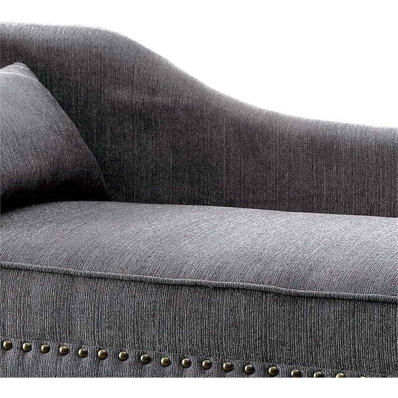 Diogene Upholstered Chaise Lounge, Grey 100% Polyester