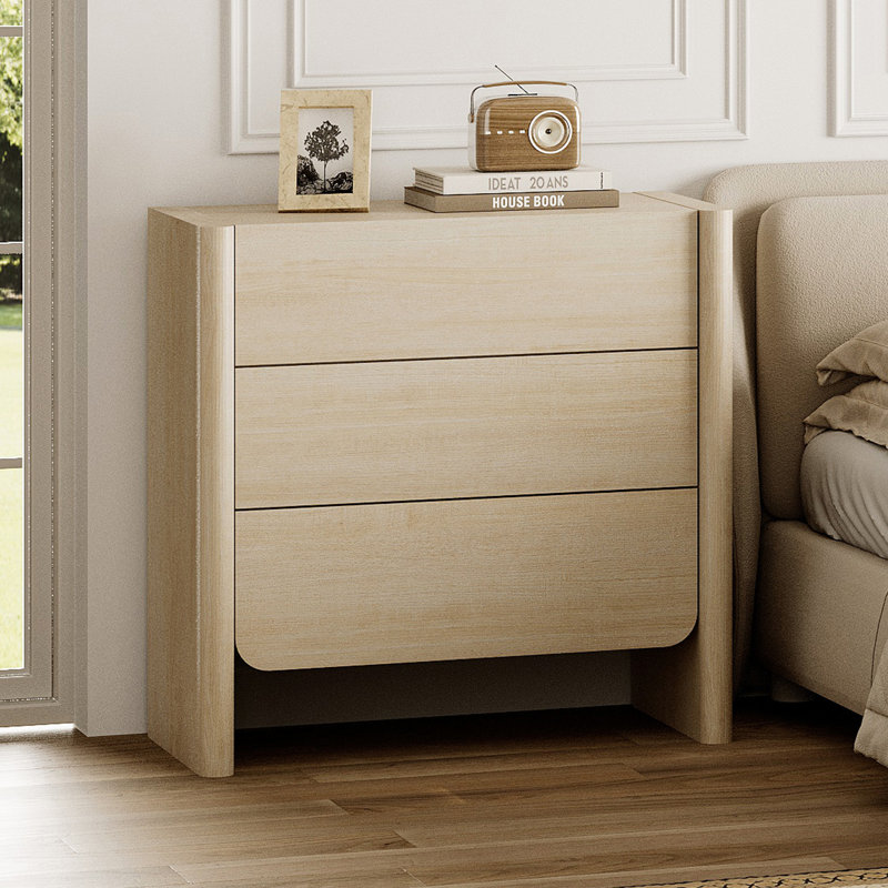 Commode 3 tiroirs Modern Modern, Beige