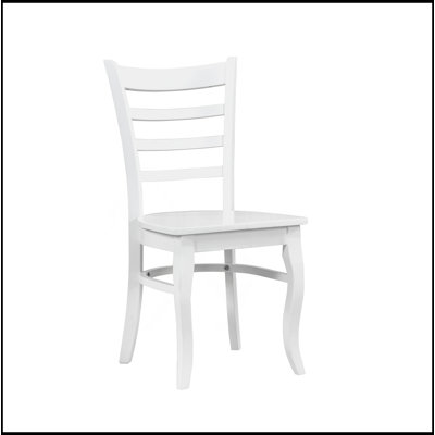 Ensemble de 2 chaises de salle à manger à finition échelle en bois blanc