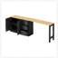 Buffet en bois avec table extensible, armoire de rangement multifonctionnelle avec 2 portes et 3 tiroirs pour différentes pièces-1530661524