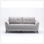 Ensemble de canapé, causeuse et fauteuil en tissu tissé gris clair Callie pour les salons modernes avec coussins capitonnés et sièges à ressorts ensachés