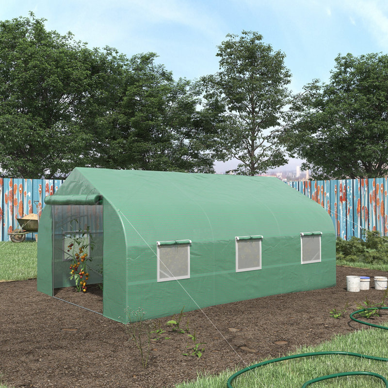 Serre de plain-pied 11,5 pi x 10 pi x 7 pi Outsunny, Vert, H 7 pi x l 11 pi x P 10 pi