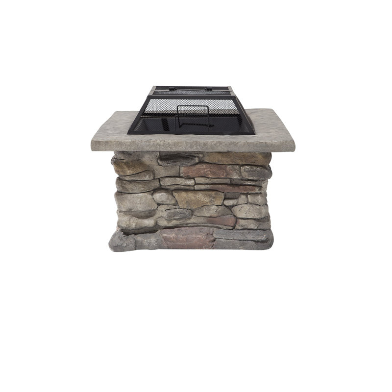 Rectangle Stone Wood Burning Smokeless Fire Pit