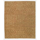 Abstract Area Rug in Brown/Gold