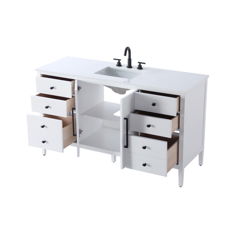 Meuble-lavabo simple 60 po, Blanc