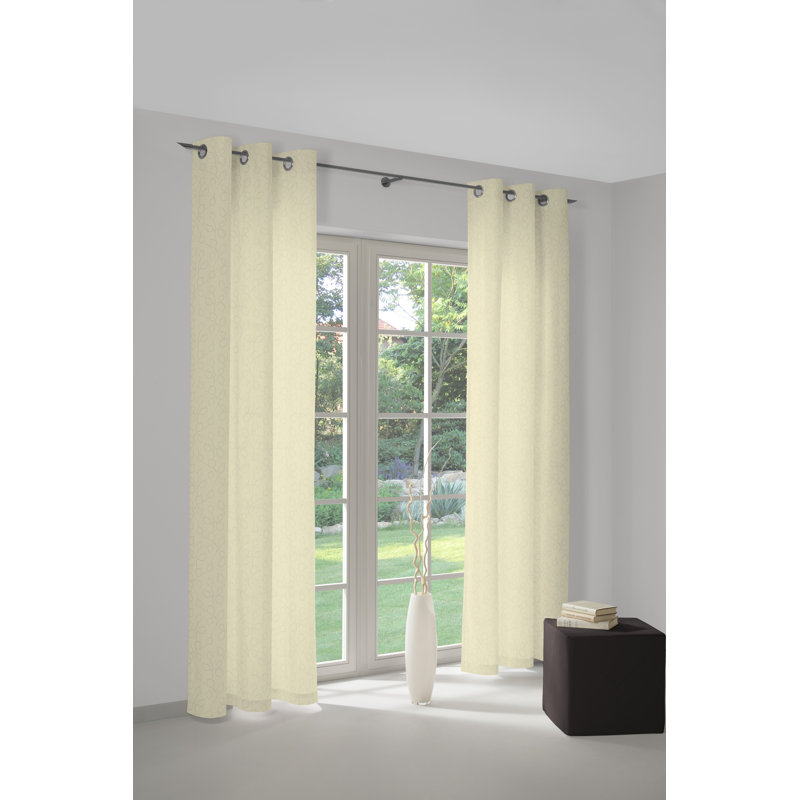 Valeriani Room Darkening Single Curtain Panel, Natural Brown, 225cm H x 132cm W