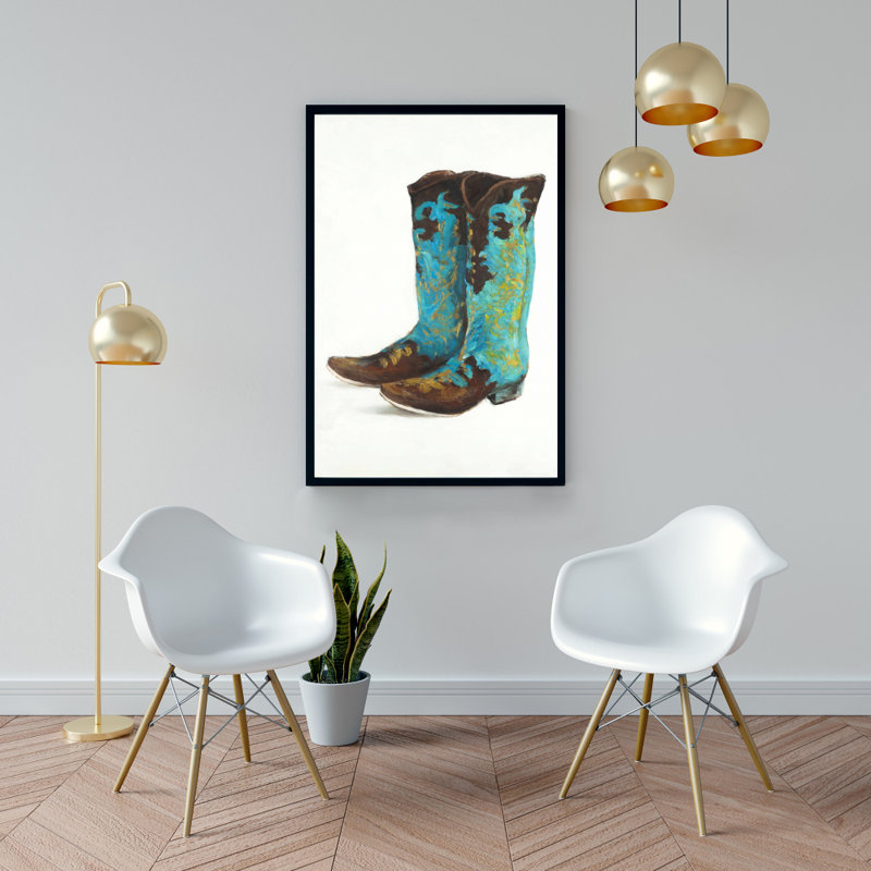 " Blue Cowboy Boots ", 36" H x 24" W