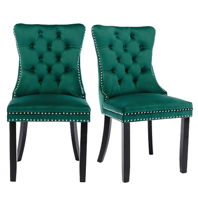 Chaise de salle à manger Kenta, Noir, Vert