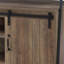 Meuble télé de 60 po avec portes de grange coulissantes, métal noir et chêne rustique, 6 compartiments, 1 compartiment ouvert, convient aux téléviseurs de 50 à 59 po