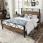 Metal Bed With 2 Drawers Industrial Style-1255323340