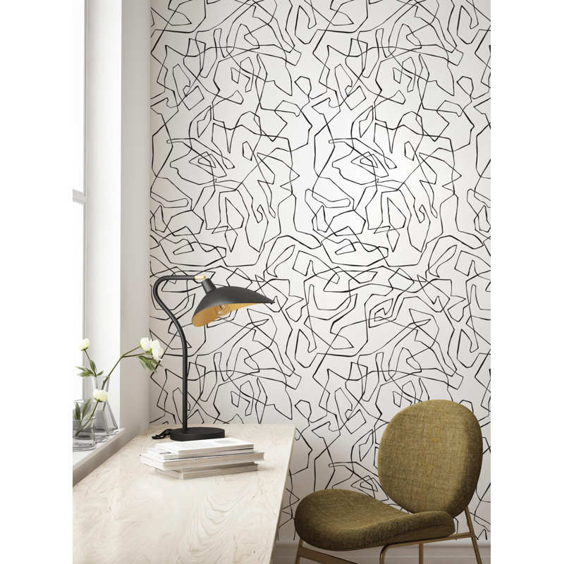 Carreau de papier peint Cassanova, Noir, L 2 pi x H 18 pi
