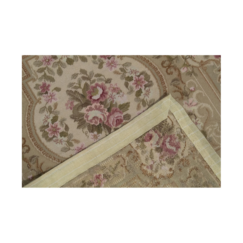 Tapis beige noué à la main de haute qualité