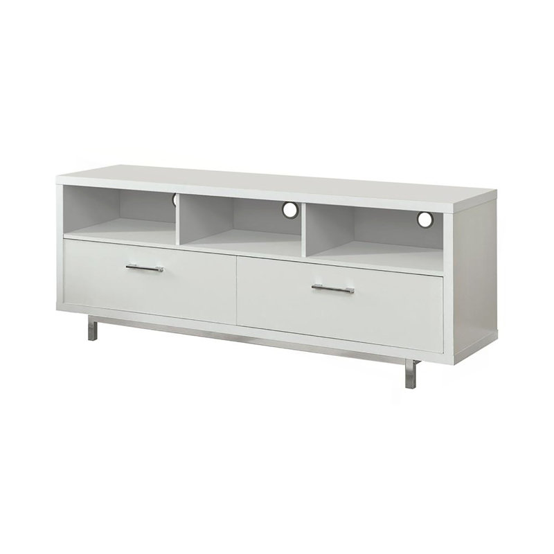 Console de télévision blanche avec tiroir de 60 pouces, Blanc