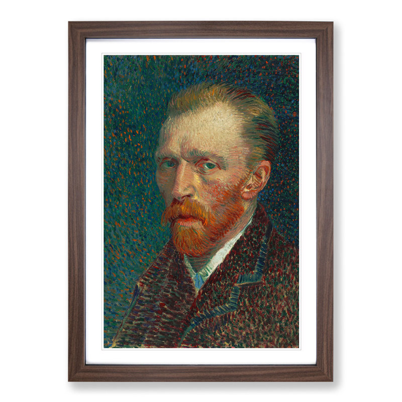 Self-Portrait Vol.5 by Vincent Van Gogh - Picture Frame Painting, Walnut Framed, 65cm H x 48cm W x 2cm D