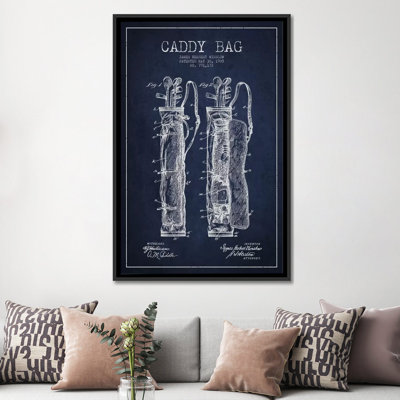" Caddy Bag Navy Blue Patent Blueprint " by Aged Pixel
