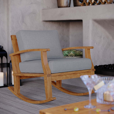Chaise berçante d'extérieur en teck Marina
