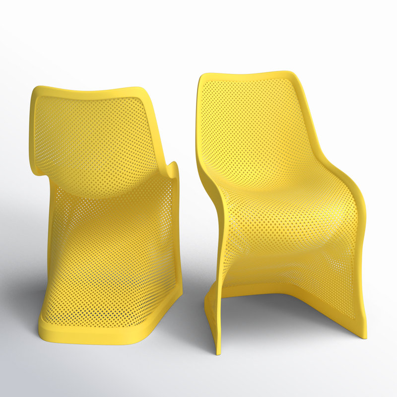 Chaise d'appoint de patio empilable Spector, Jaune