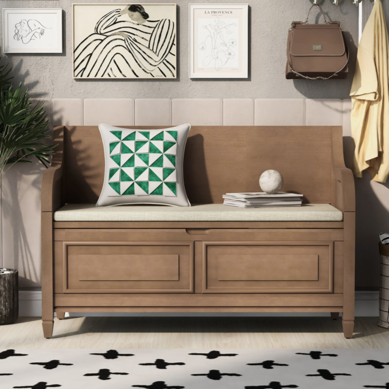 Marylea Upholstered Storage Bench, Brown
