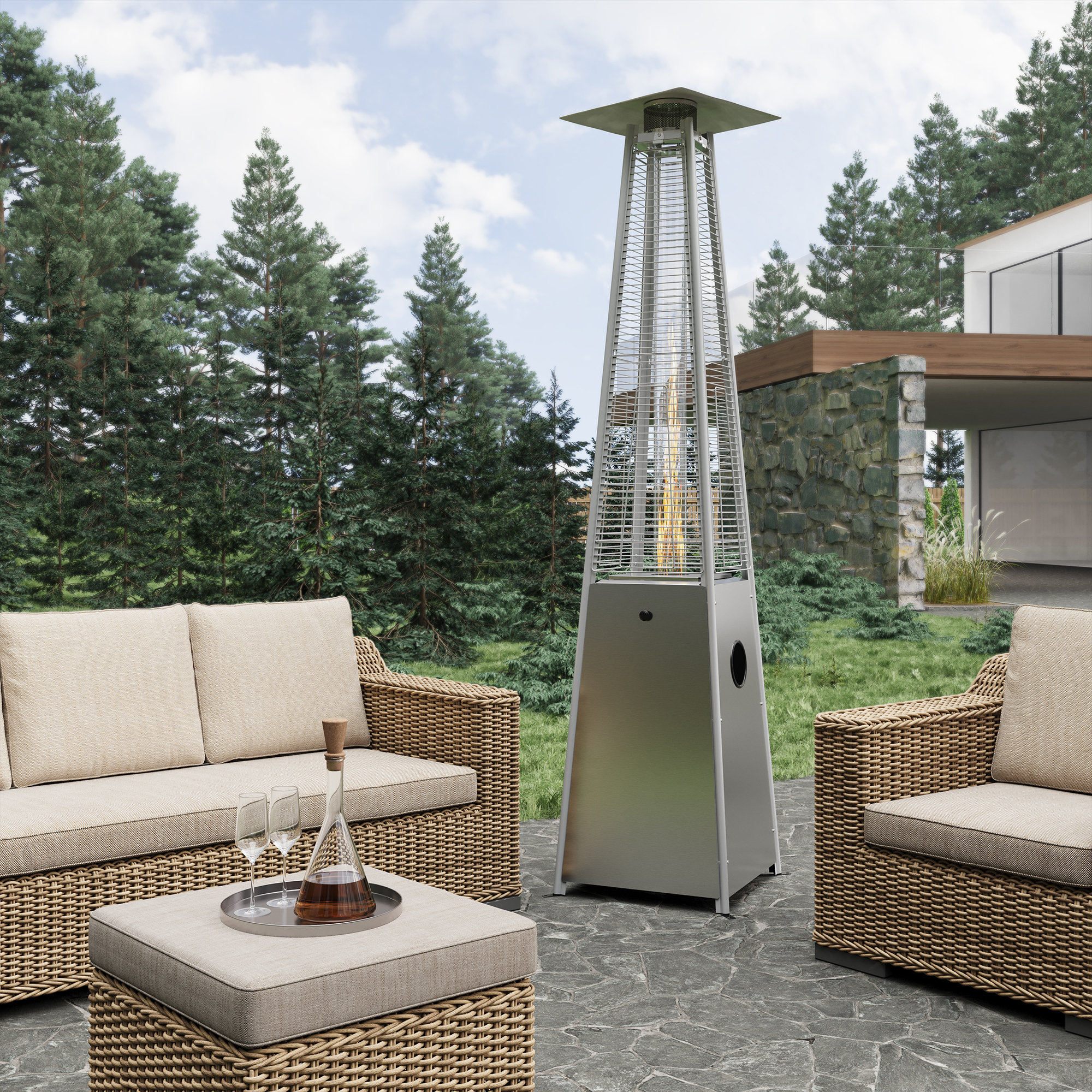 mondawe Lassus Stainless Steel Propane Standing Patio Heater - Wayfair ...