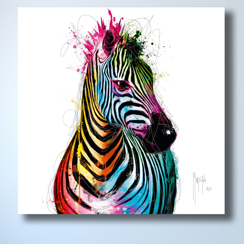 « zèbre pop » par patrice murciano, impression sur toile tendue, H 24 po x l 24 po x P 1,5 po