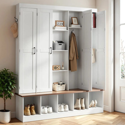 159.51 cm W Hall Tree with Shoe Storage