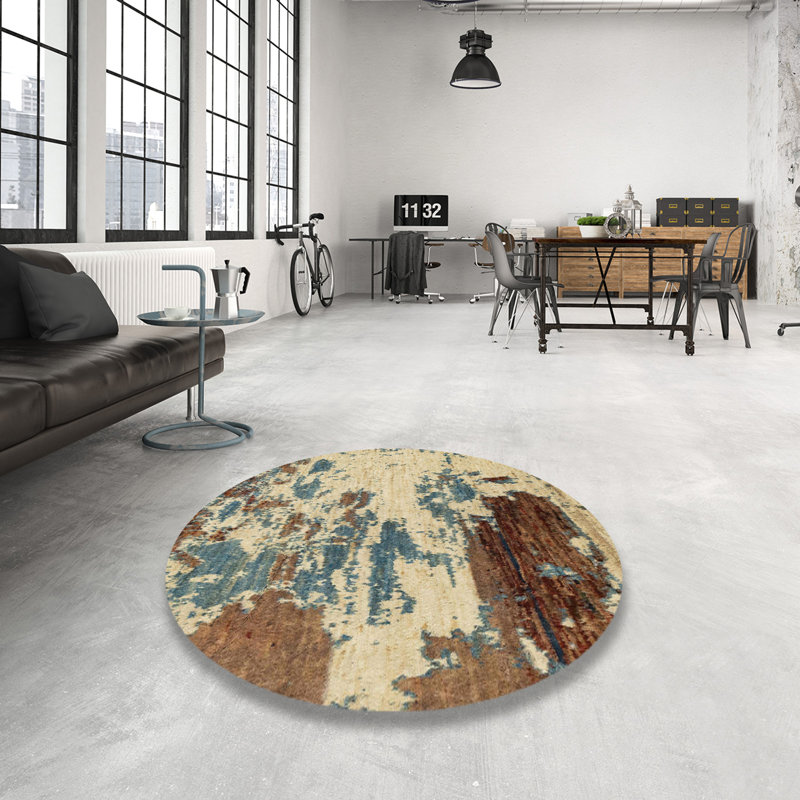 Abstract Indoor Rug, Round 4'