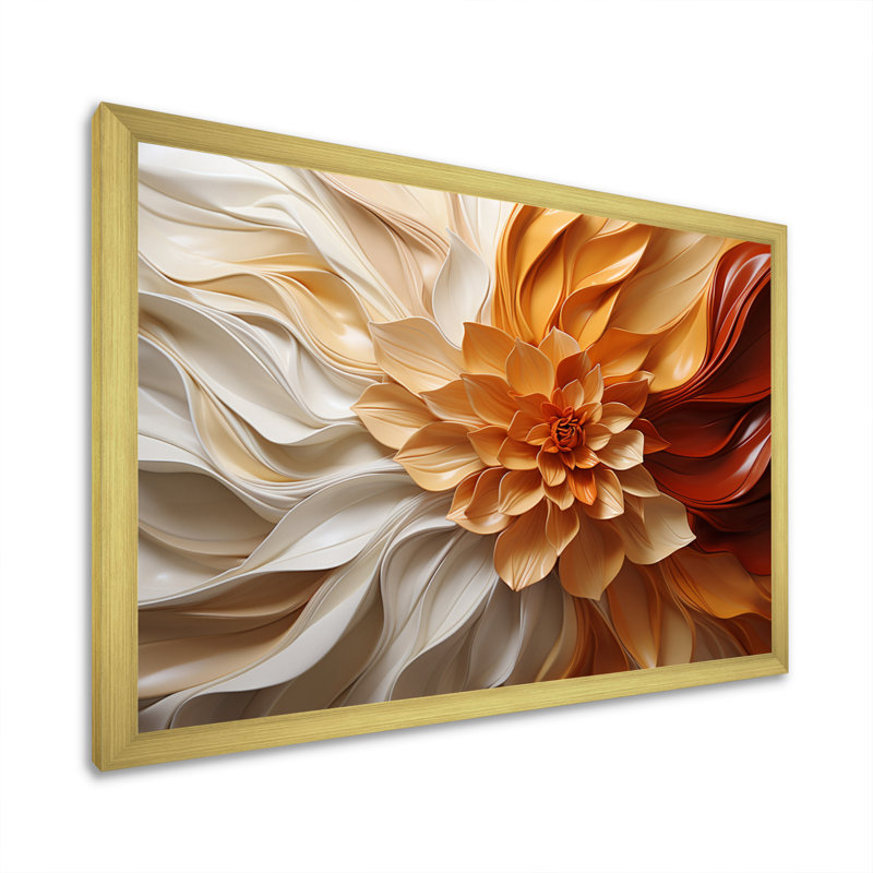 Sunlit Spiral - Abstract Spirals, art sur toile, Doré, H 12 po x l 20 po, Single Picture Framed