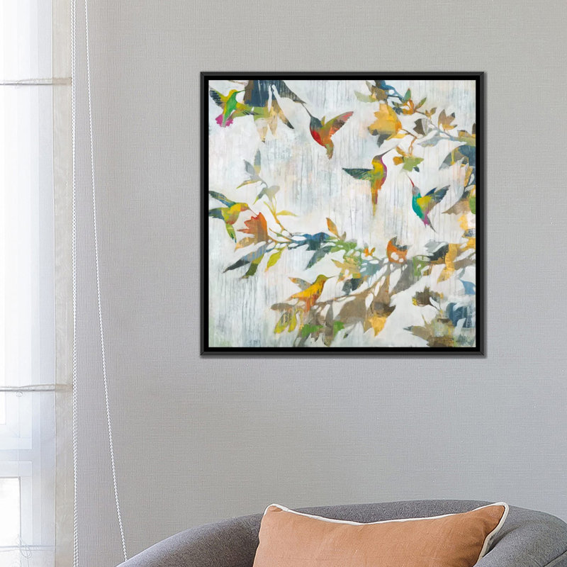 Reproduction d'art sur toile, H 26 po x l 26 po x P 1,5 po, Toile encadrée noire, Pas de tapis
