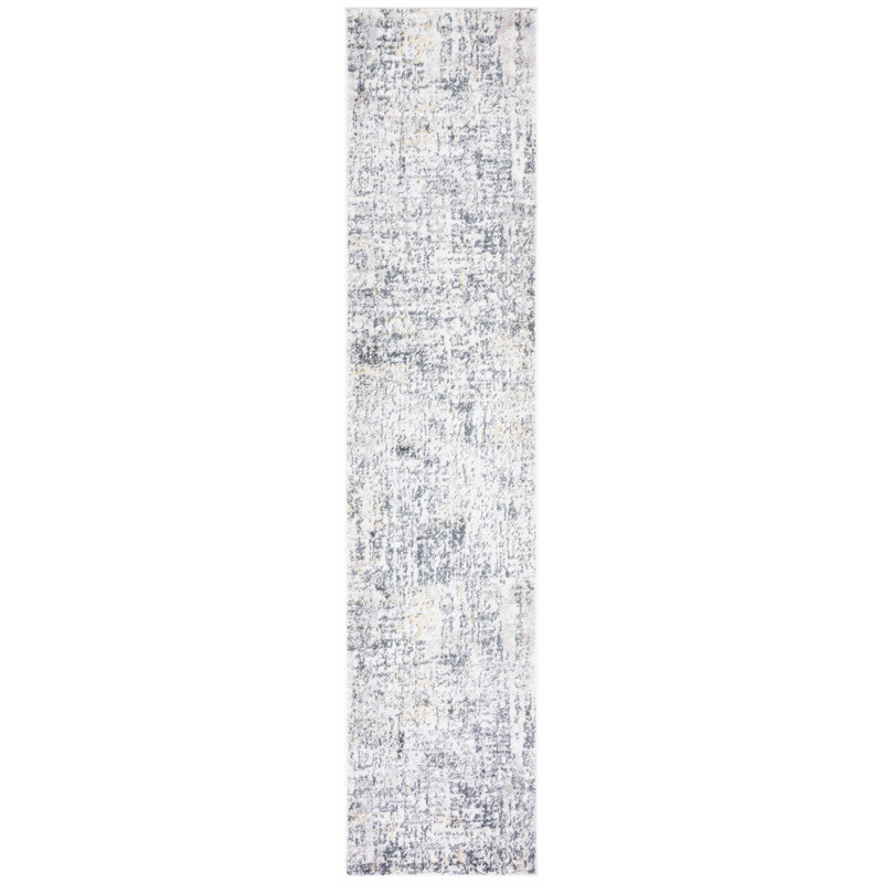Tapis ivoire / gris Ethellee 680, Tapis de couloir 2 pi x 9 pi