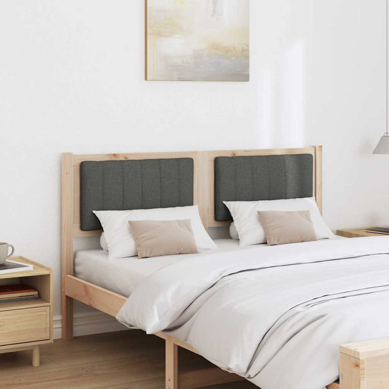 Solid Wood Headboard, EU Double - 140 x 200 cm, Brown, Dark Grey